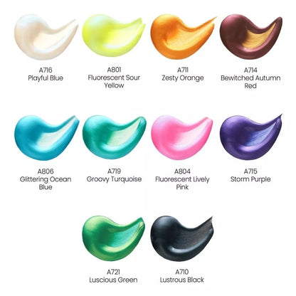 Set De 10 Botes De Pintura Acrilica Arteza 60ml C/u