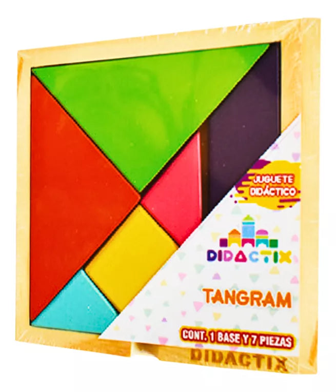 Tangram Dix Madera Chico Didactico Escolar Infantil