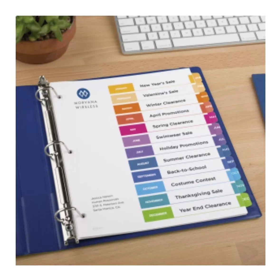 Separador Prediseñado Avery Pestañas Multicolor Mensual - Marchante MX