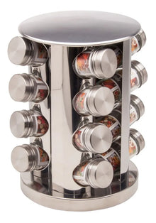 Especiero 9000 Alpro Carrusel 16 Frascos, Acero Inoxidable