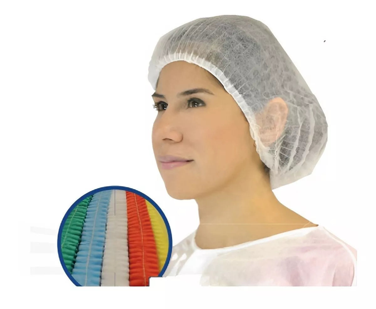 100 Cofia Gorro Plisado Libre Latex Elastico Doble Alyger - Marchante MX