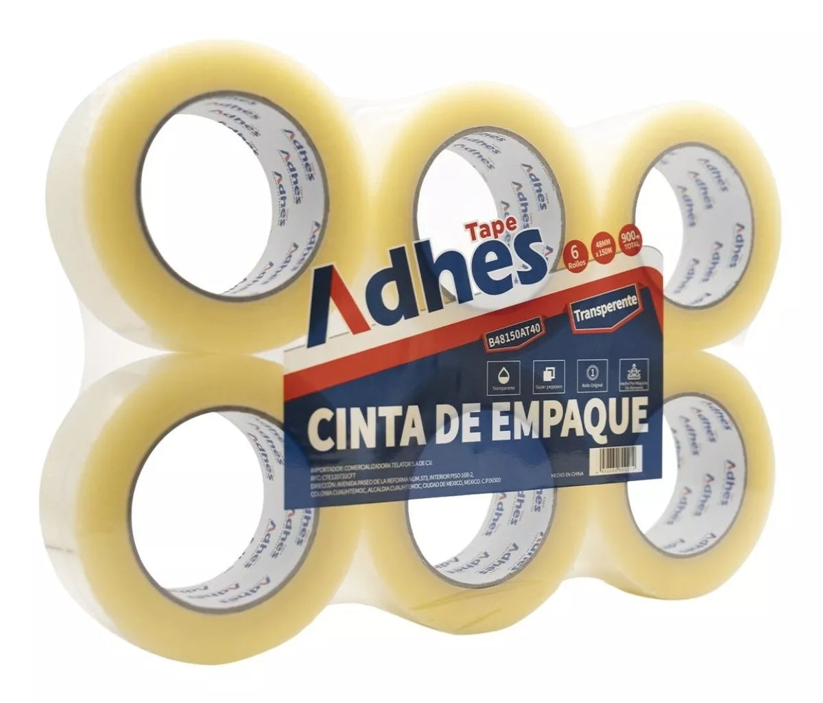6 pz Cinta Empaque Transparente Adhes 150m Embalaje Resistente