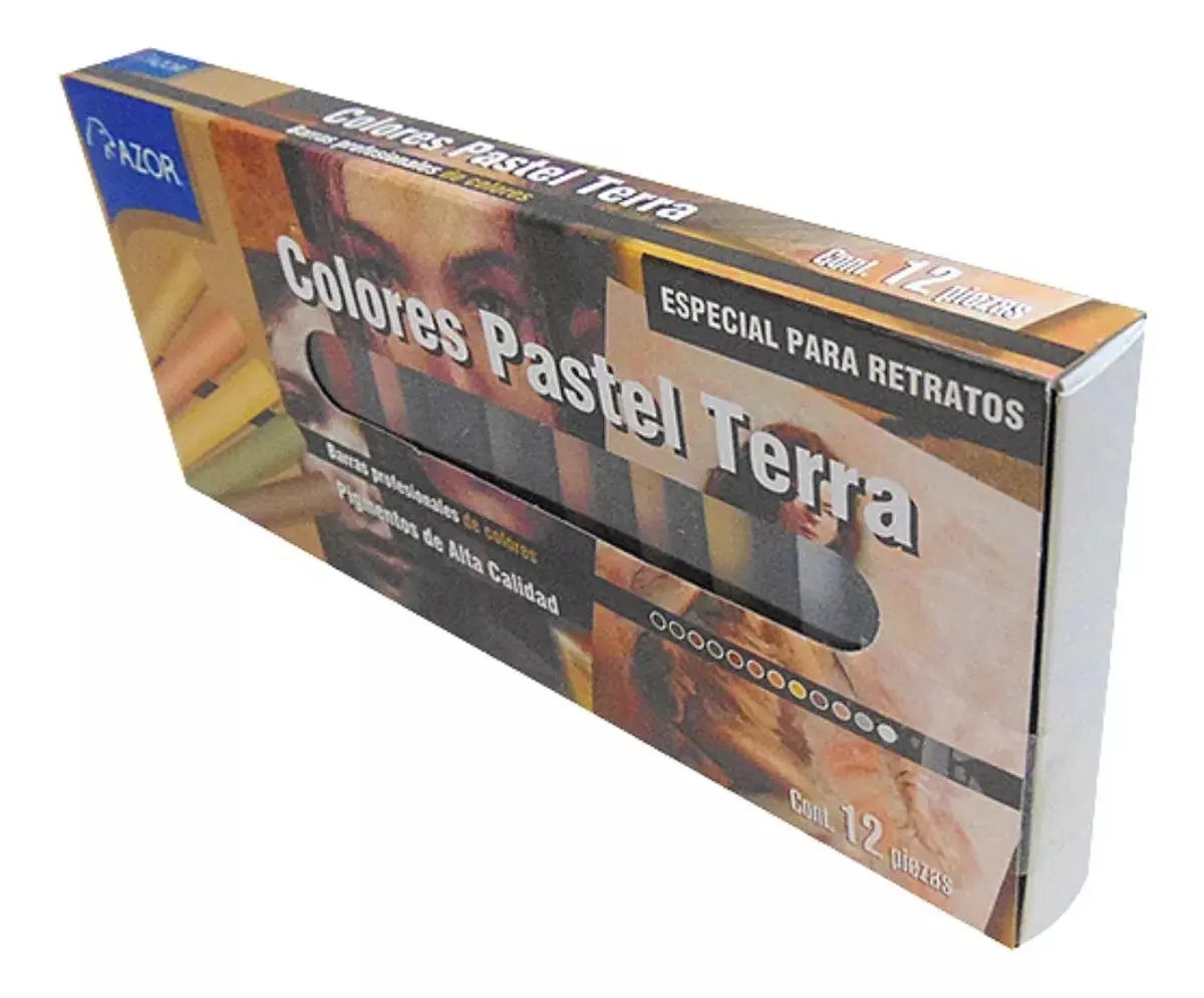 Set 12 Colores Pastel Tonos Terra Seco Gises Dibujo Stafford - Azor - detalle