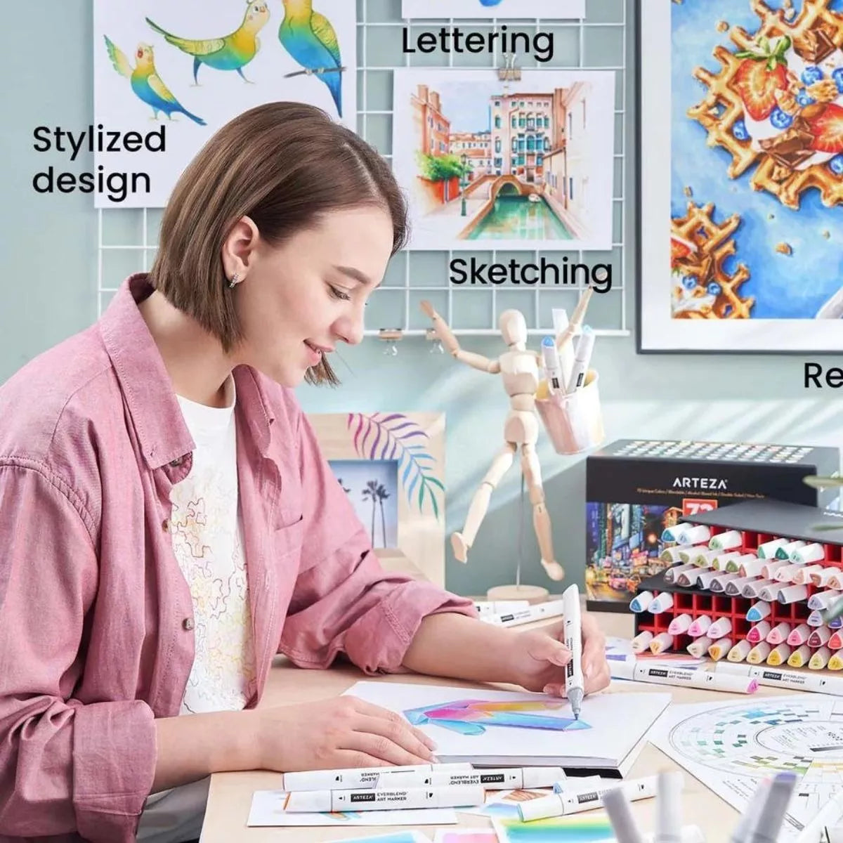 72 Rotuladores Marcador Doble Punta Everblend Ultra Arteza