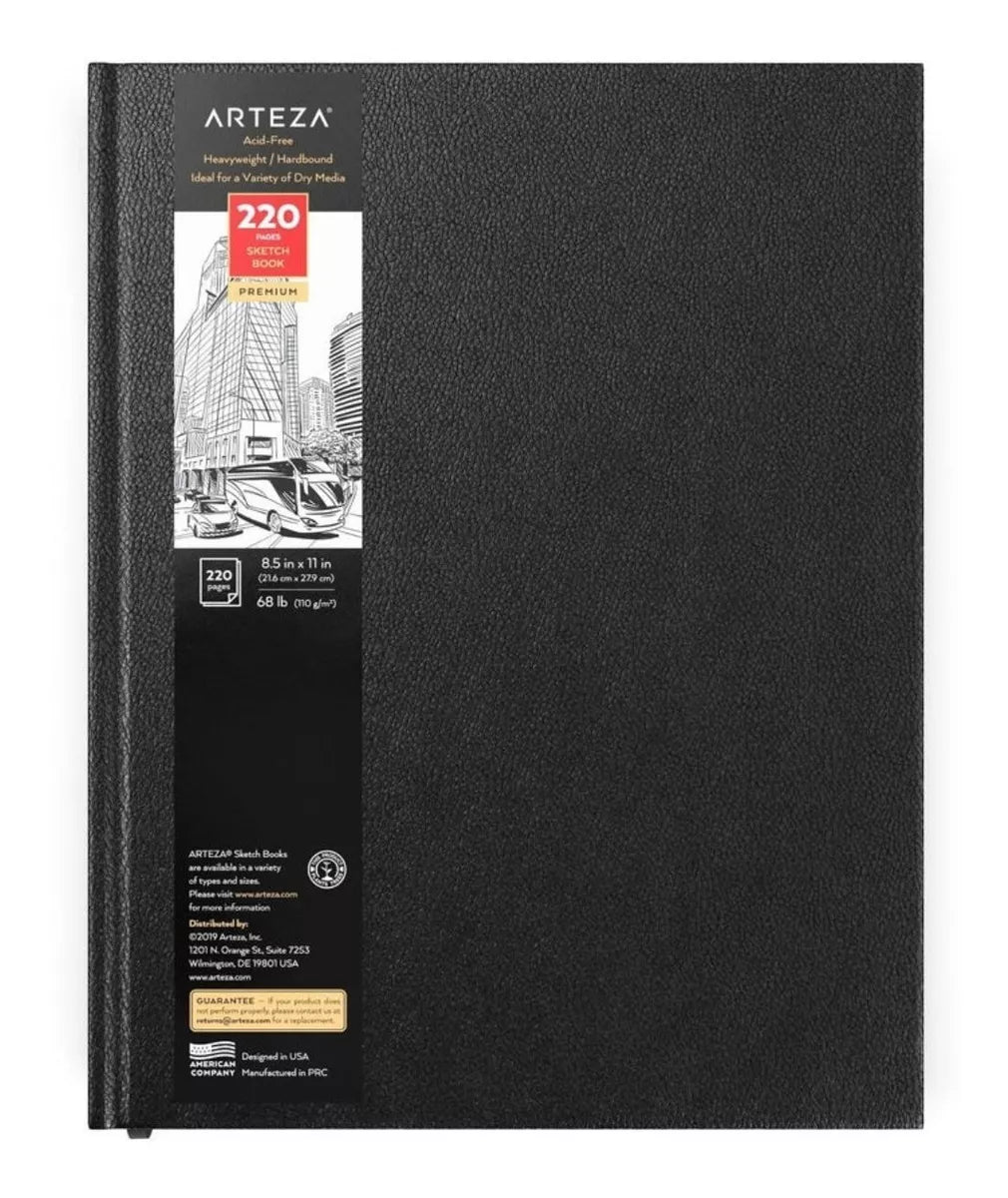 Sketchbook Cuaderno Dibujo 110h 68g Dura 21.6x27.9 Arteza