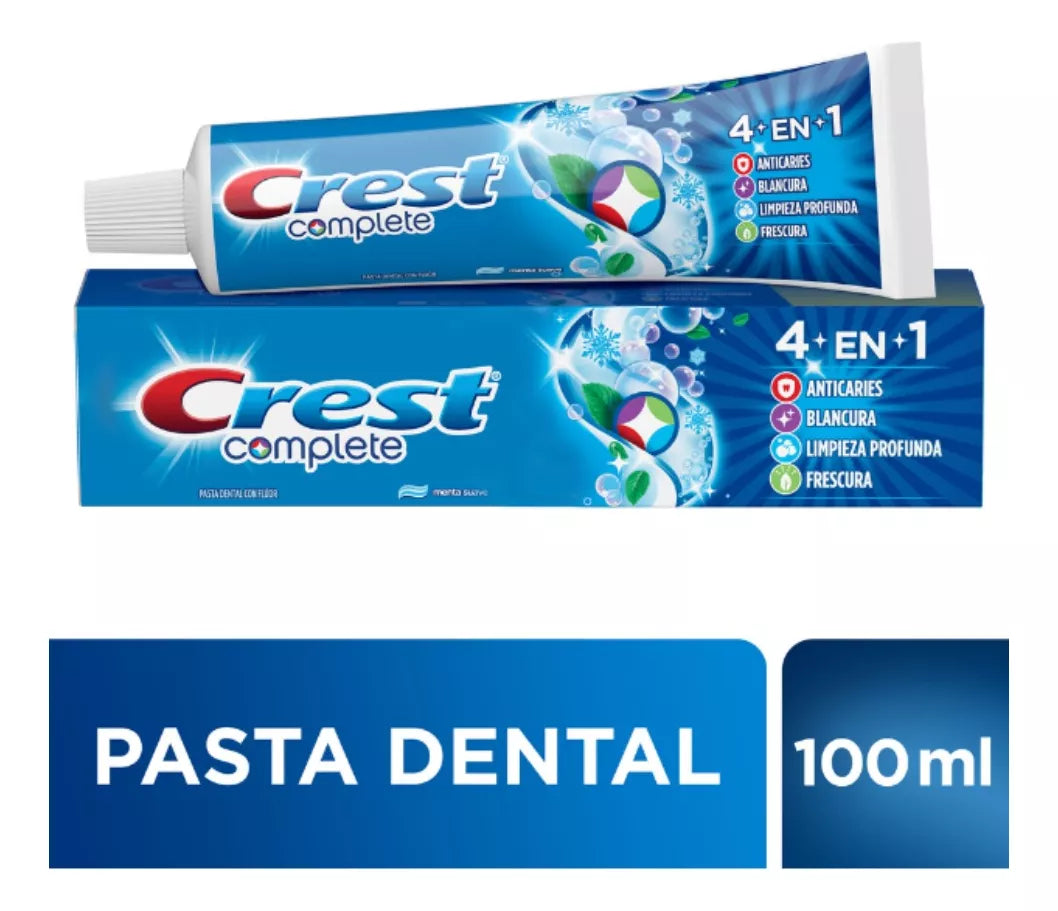 Pasta Dental Crest Complete Menta 100 Ml 4 En 1 Con Fluor