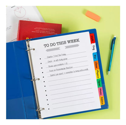 8 Separadores Borrables Avery Carpeta Pestañas Multicolor