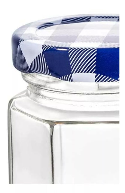 12 Frascos Mini Hexagonal Vidrio Tapa Mantel Almacena 45ml