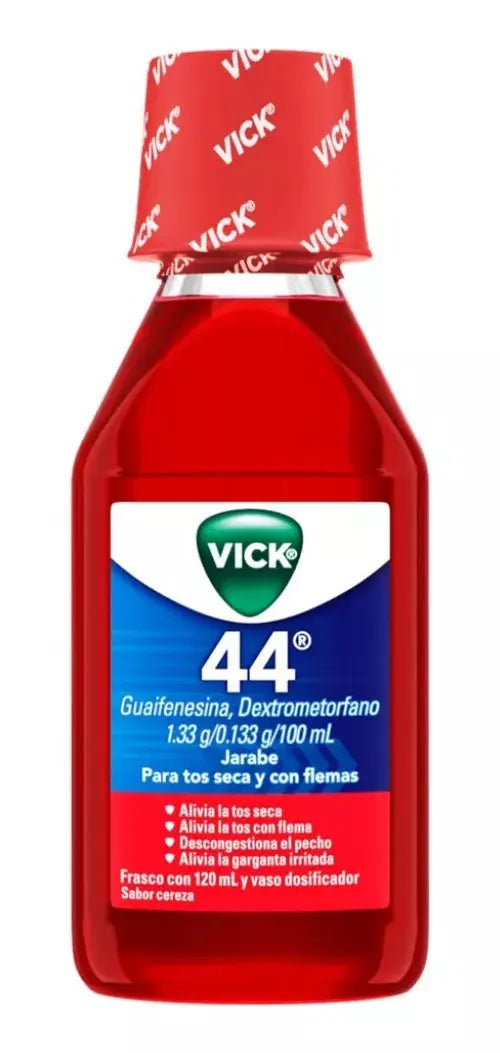 Vick 44 Jarabe Sabor Cereza Frasco 120ml 1.33g/0.133g/100ml - P&amp;G - detalle