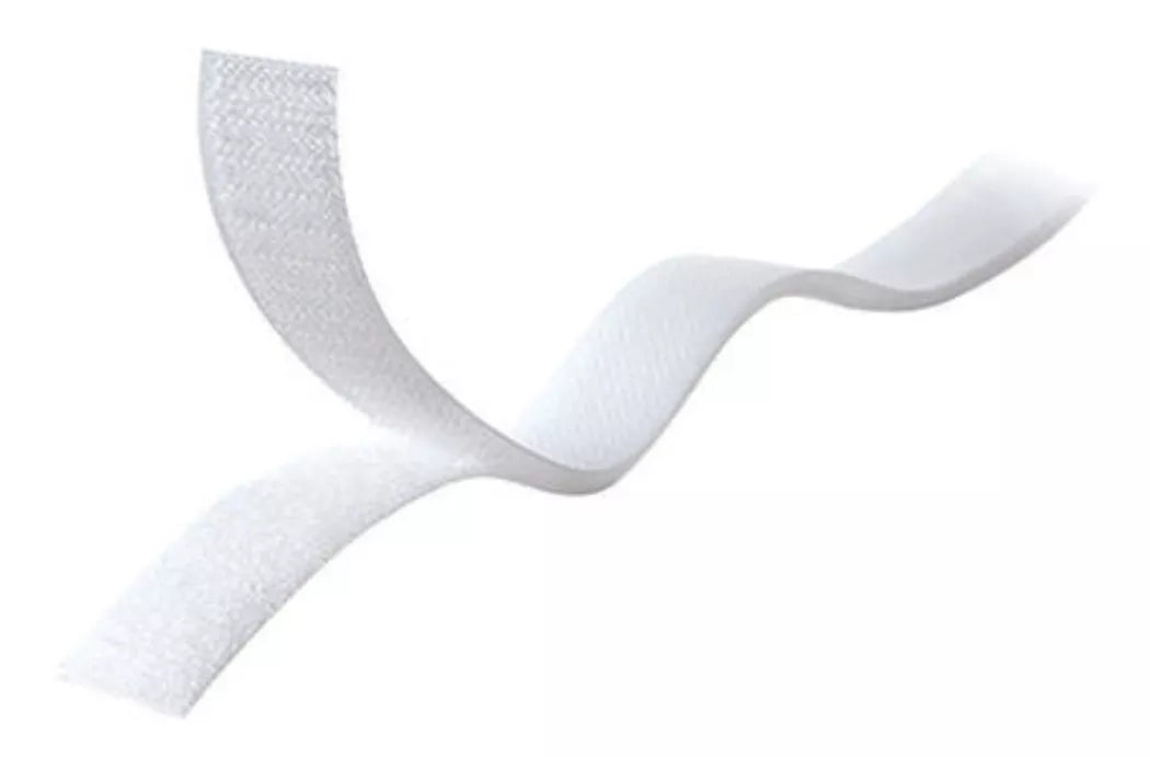 Cinta Para Telas Velcro Tira Adherible Correa Blanca 60x1.9