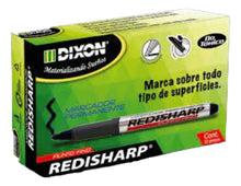 12 Marcador Plumón Aceite Permanente Redisharp Punto Fino Color Negro