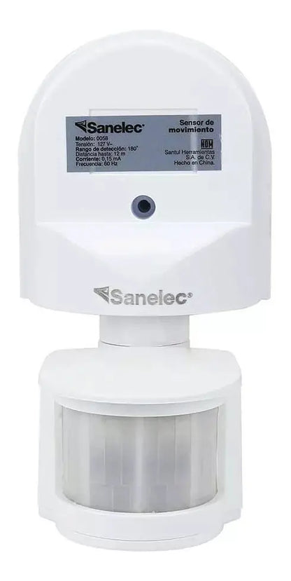 Sensor De Movimiento Sanelec De Pared Ajustable 0058 - Sanelec - vista trasera