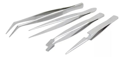 4 Piezas Pinzas Precision Surtek Tipo Tweezer Acero - Lock