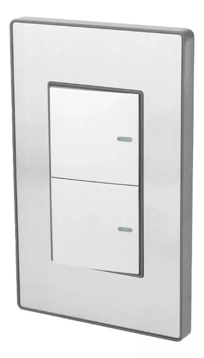 Placa Armada Doble Apagador Sanelec Cordoba Acero Inox 4635 - Marchante MX