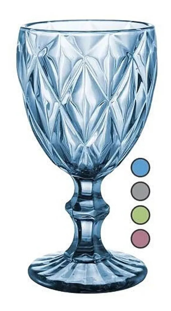 3 Copas Cristal Vino Agua Libia Grande 335ml Elegir Color