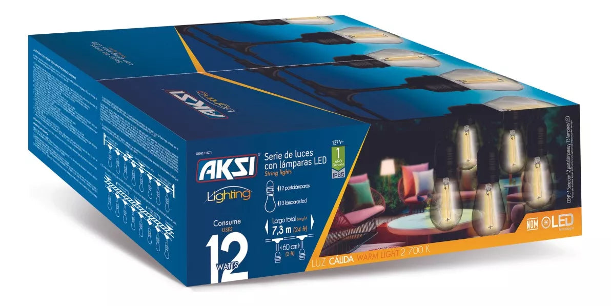 Serie 12 Luces Aksi Exterior Focos Renovables Base E27
