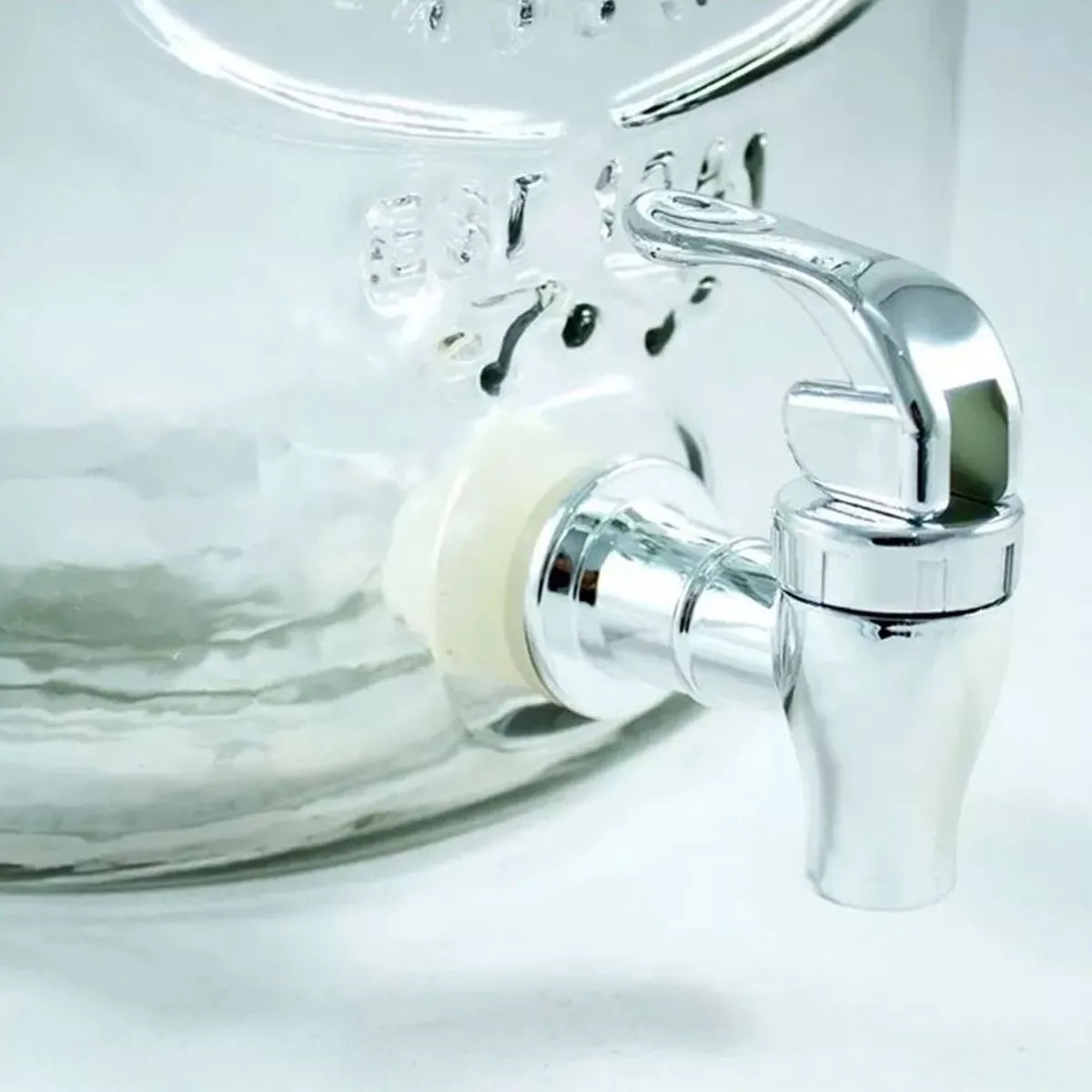 Dispensador De Bebidas Vitrolero Vidrio Con Base Mason 8lt