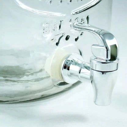 Dispensador De Bebidas Vitrolero Vidrio Con Base Mason 8lt