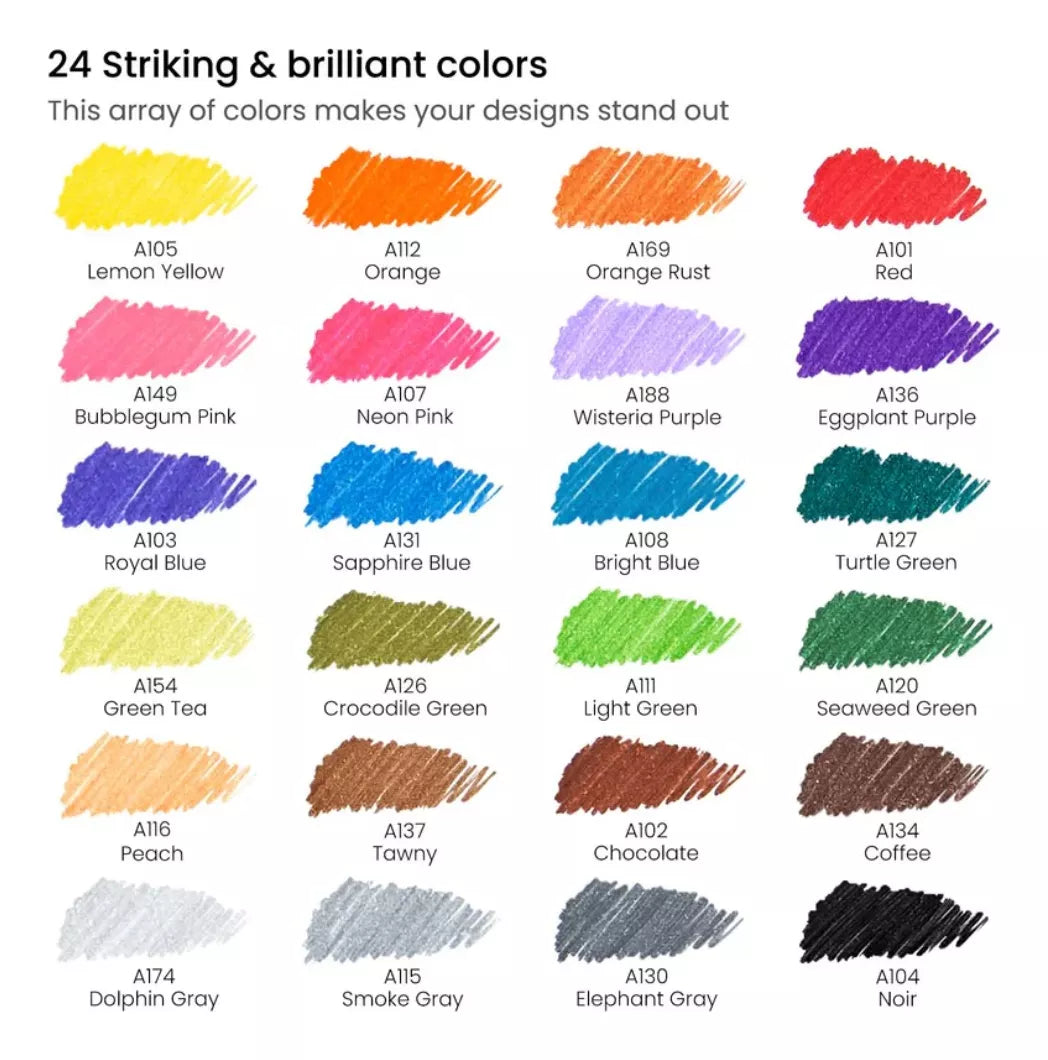 24 Boligrafos Fineliner Inkonic 0.4 Mm Colores Arteza