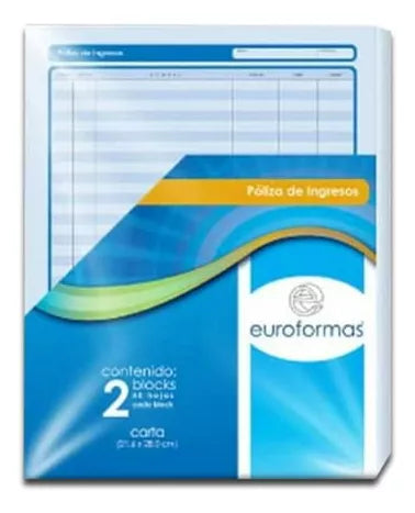 Poliza Ingreso Euroformas Carta 50h C/2 Blocks Contables