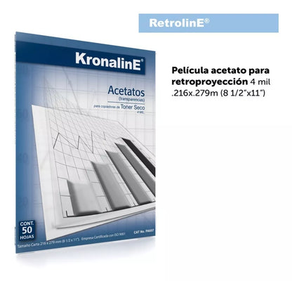 50 Hojas Acetato Poliester Carta Laser Toner Kronaline Pa657