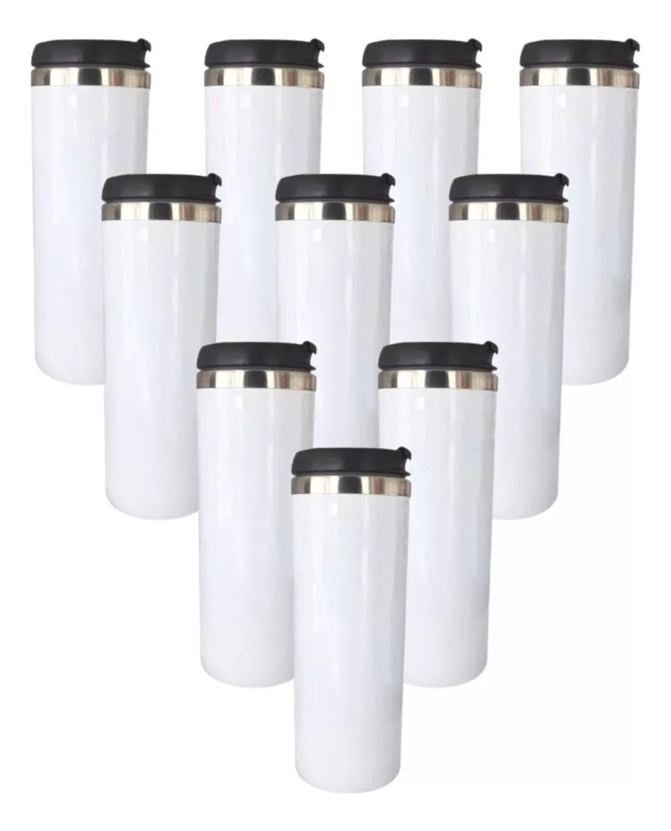 10 Vasos Termos Color Make Sublimacion Sublimar Acero 450 ml Elegir Color - MarchanteMX