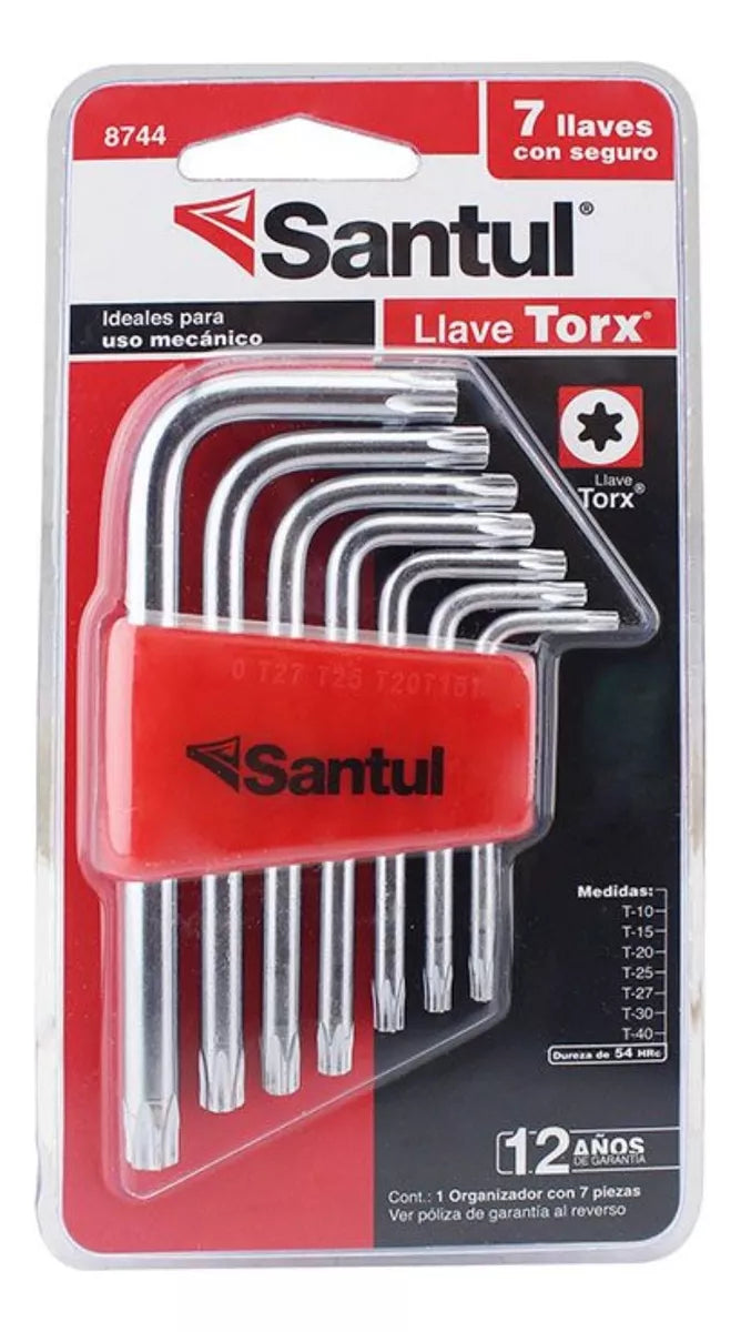 Juego 7pzs Llaves Torx Santul Varias Medidas Acero 8744