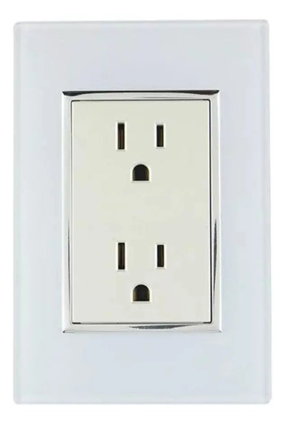 Placa Venecia Sanelec Blanco Doble Contacto 4474 - Sanelec