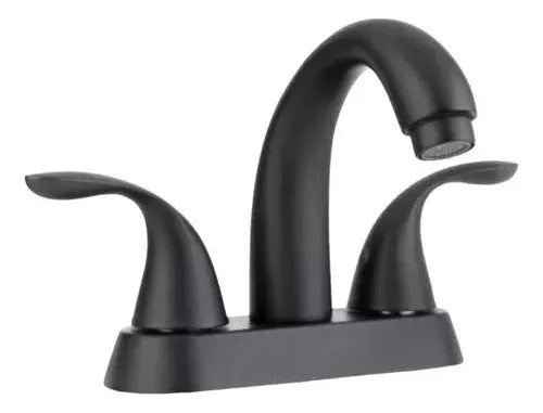 Mezcladora Lavabo Meer Baño Negro Mate Acero Inox 1/4 Vuelta