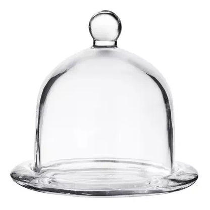 Juego 6 Bombonera Campana De Vidrio Dulcero Tapa Pastel 12cm