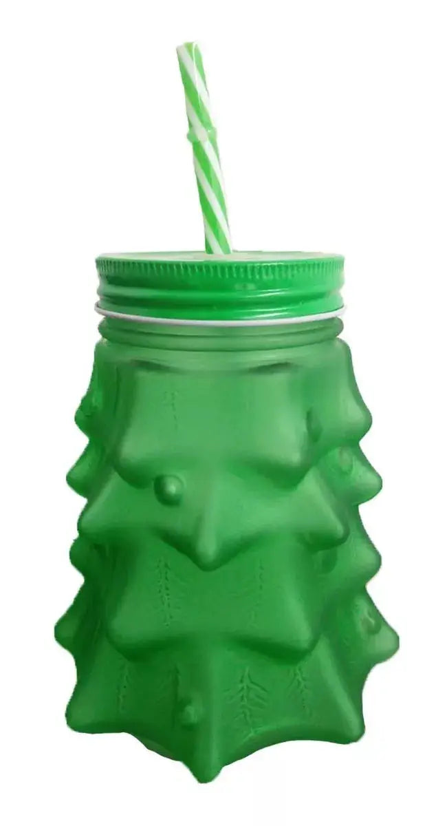 Tarro Vaso Frasco Árbol Navidad Bebidas Cristal Vidrio - Marchante MX