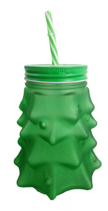 Tarro Vaso Frasco Árbol Navidad Bebidas Cristal Vidrio