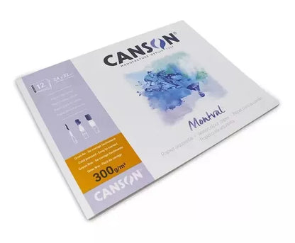 Block Papel Acuarela Canson Montval Grano Nube 24x32cm 12 Hojas