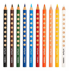 10 Lápices De Colores Triangular Lyra Groove Grip Natural