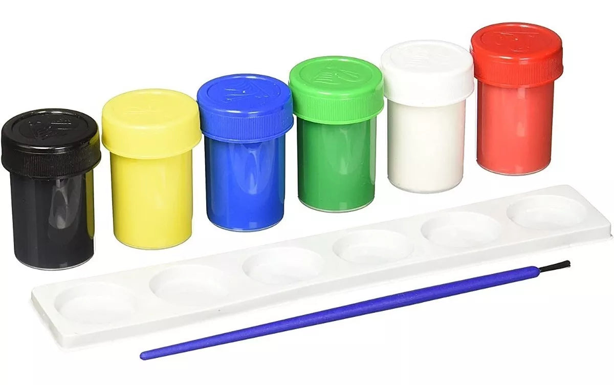 6 Pinturas Tempera Acuarela 25ml Colores Escolar Pelikan