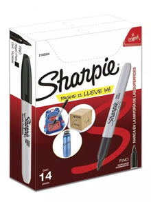 Marcador Permanente Sharpie punto fino Color negro paquete con 14 piezas 2102504