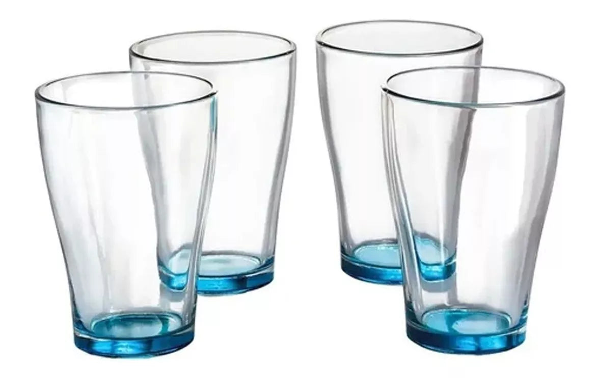 Juego Jarra + 4 Vasos De Vidrio Colores Set Agua Atomatizado