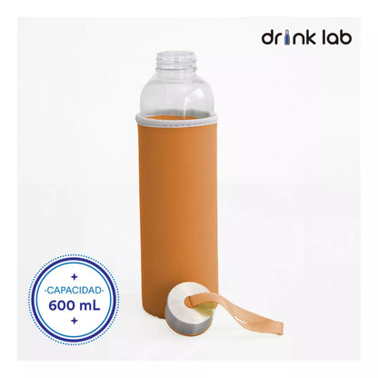 Botella Vidrio Funda Neopreno Agua Sport 600 Ml Resistente