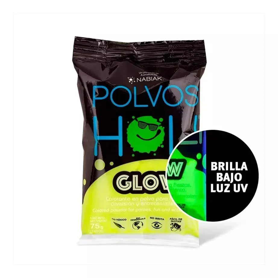 Polvos Holi Glow 75gr Fiestas Eventos Colors Elegir Color - Marchante MX
