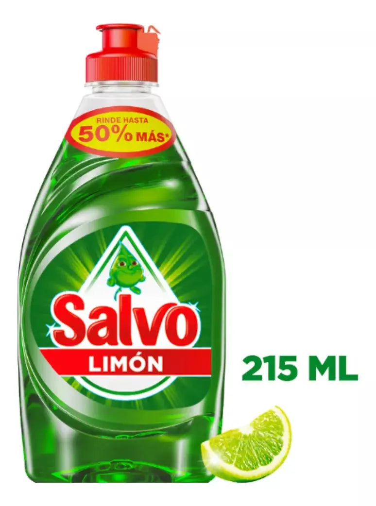 Salvo Líquido Detergente Trastes Fórmula Aroma Limón 215ml - KCTS