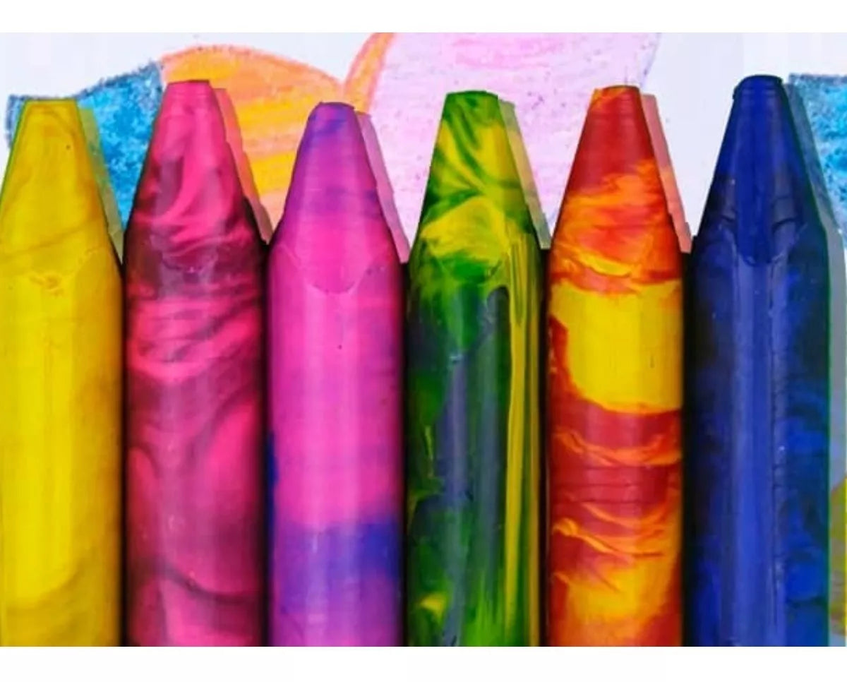 6 Crayon Jumbo Cera Color Mix Pelikan Escolar Niños Dibujo