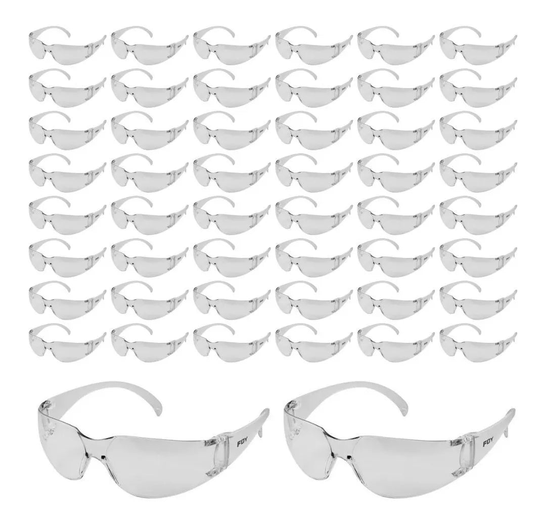 50 Piezas Lentes Seguridad Foy Transparentes Policarbonato