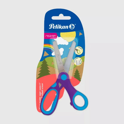 Tijeras Escolar Pelikan Punta Roma Mango Super Suave - Marchante MX