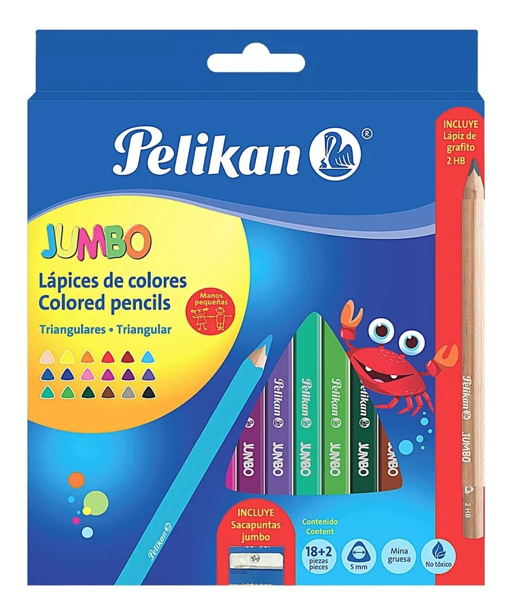 Caja 18 Lápices Colores Escolares Pelikan+sacapuntas Gratis