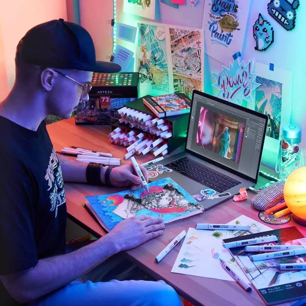 72 Rotuladores Marcador Doble Punta Everblend Ultra Arteza