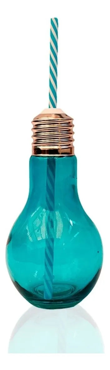 6pz Frascos Mason Jars Cristal Vaso Foco Colores Tapa Popote Color Mix