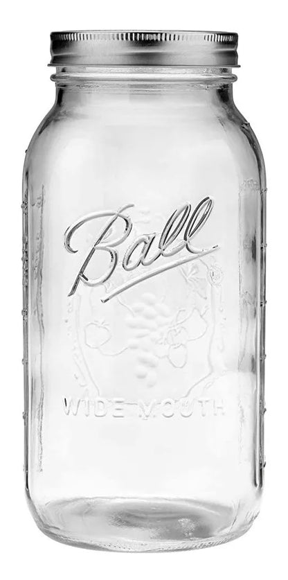 3pz Frascos De Vidrio Mason Jars Ball 64oz Boca Ancha