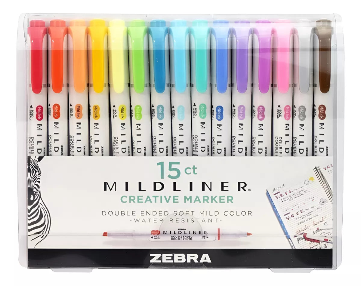 Marcadores Doble Punta Mildliner Zebra Plumones Estuche