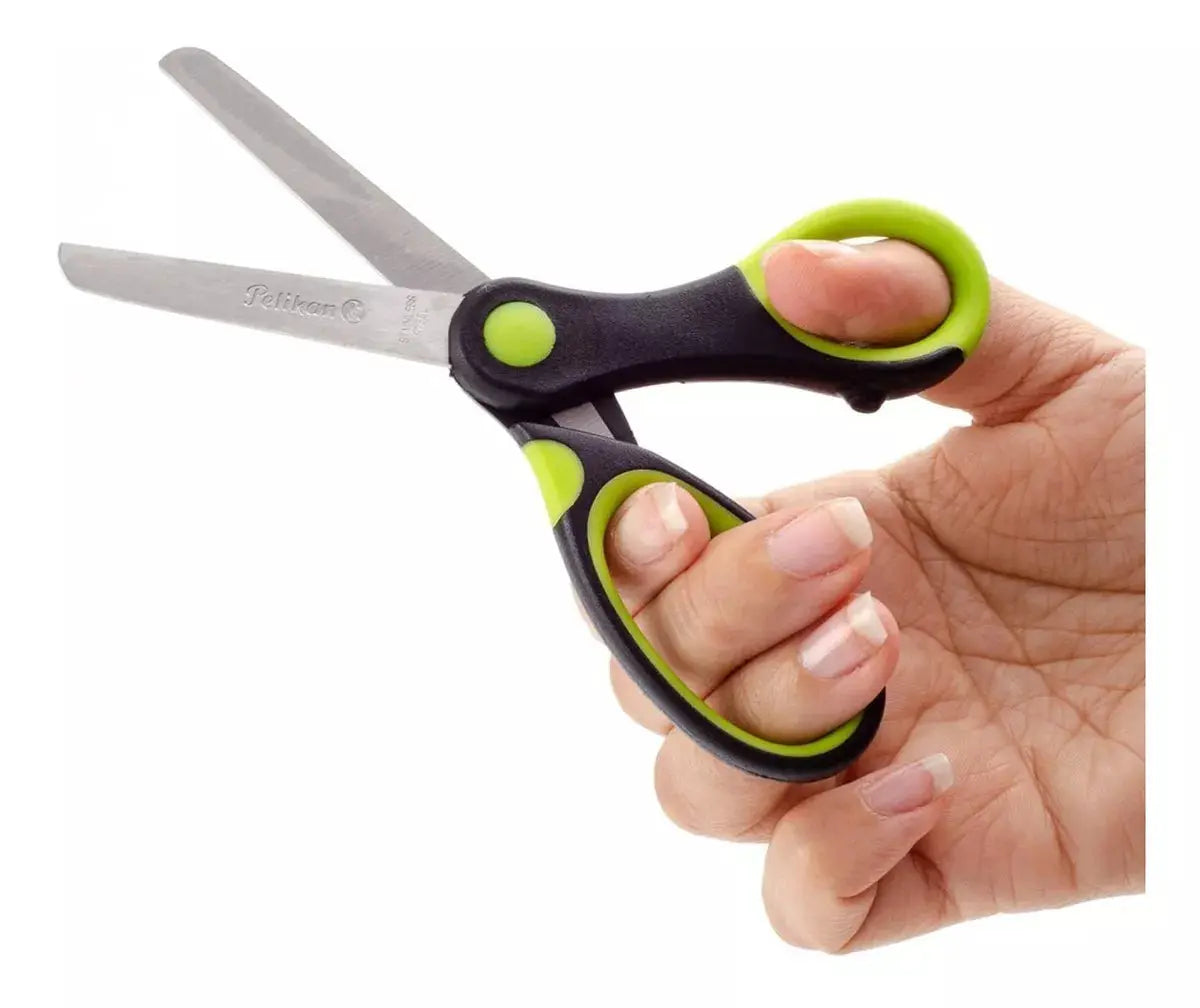 Tijeras Escolar Pelikan Punta Roma Mango Super Suave - Marchante MX