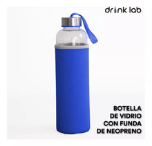 Botella Vidrio Funda Neopreno Agua Sport 600 Ml Resistente
